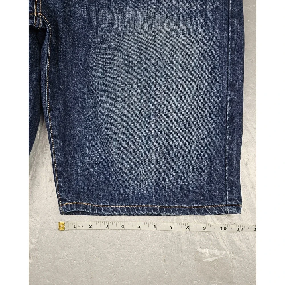 Levis 569 Loose Straight Fit Denim Shorts Mens 34 Dark Wask Whisker Fade Jean
